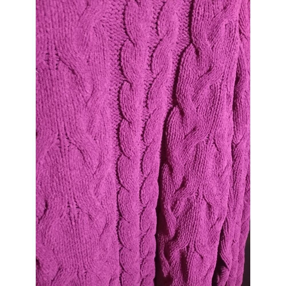 J. Jill Medium Tall Purple Cable Knit Long Sleeve Pullover Tunic Sweater - Picture 5 of 6